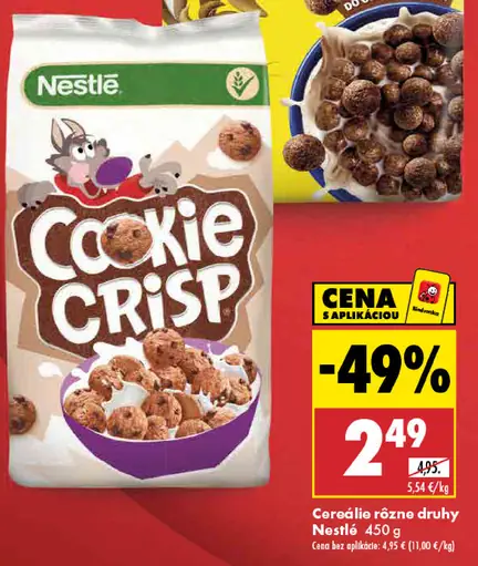 Nestlé cereálie Lion, Nesquik, Cookie Crisp