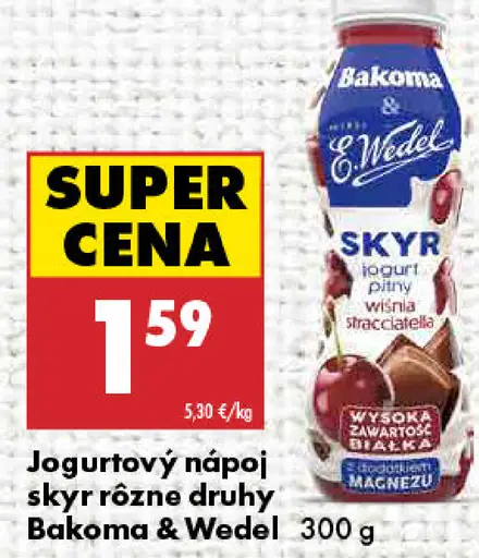 Bakoma & Wedel Jogurtový nápoj skyr rôzne druhy
