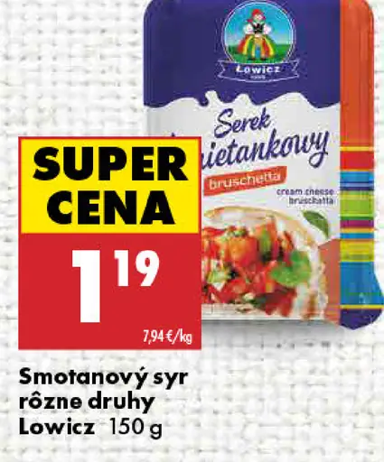 Lowicz Smotanový syr rôzne druhy