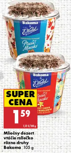 Bakoma Mliečny dezert vtáčie mliečko rôzne druhy