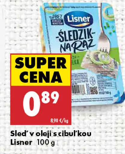 Lisner sleď v oleji s cibuľkou