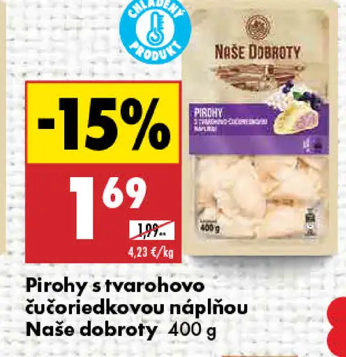 Naše dobroty pirohy s tvarohovo čučoriedkovou náplňou