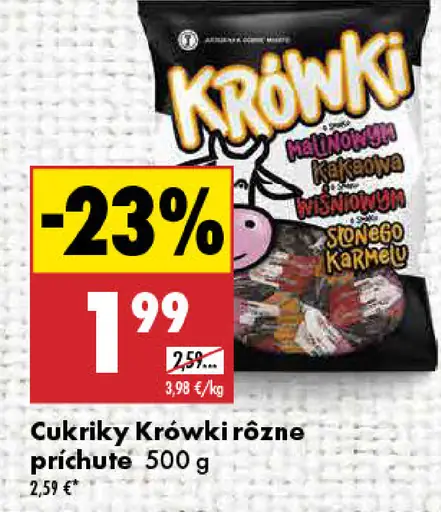Cukríky Krówki rôzne príchute