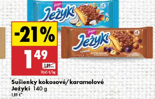 Jeżyki sušienky kokosové alebo karamelové