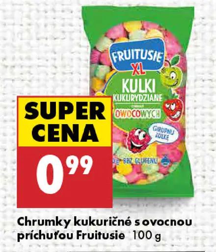 Fruitusie chrumky kukuričné s ovocnou príchuťou