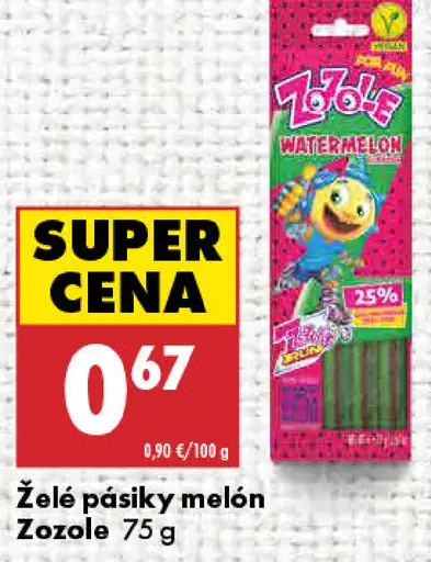 Zozole želé pásiky melón