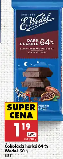 Wedel Čokoláda horká 64%
