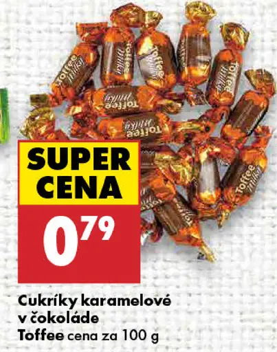 Wawel cukríky karamelové v čokoláde Toffee