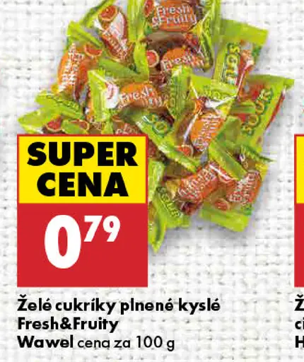 Wawel želé cukríky plnené kyslé Fresh & Fruity