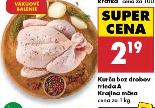 Kurča bez drobov Krajina mäsa