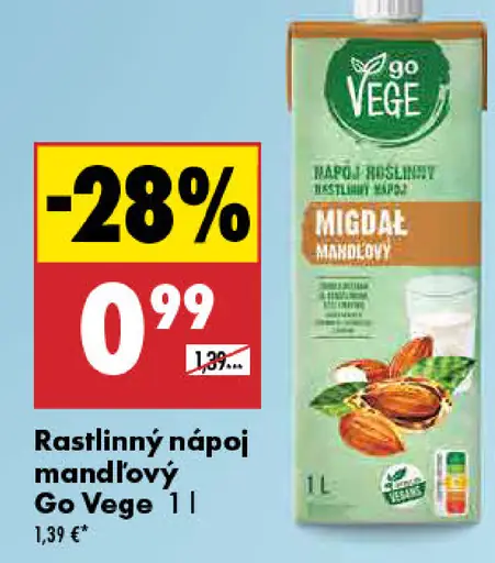 Go Vege Rastlinný nápoj mandľový