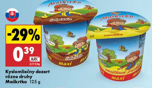 Maškrtko kyslomliečny dezert