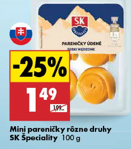 SK Špeciality mini pareníčky údené rôzne druhy
