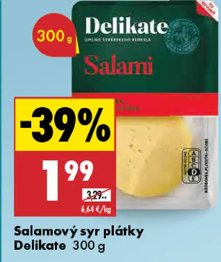 Delikate Salamový syr plátky