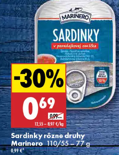 Marinero sardinky v paradajkovej omáčke rôzne druhy