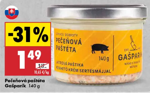 Gašparík pečeňová paštéta
