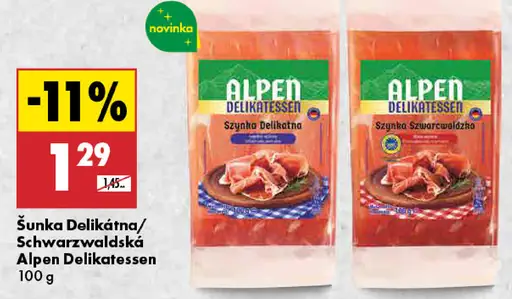 Alpen Delikatessen šunka Delikátna / Schwarzwaldská