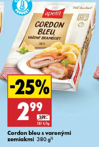 Apetit Cordon bleu s varenými zemiakmi