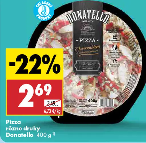 Donatello Pizza rôzne druhy