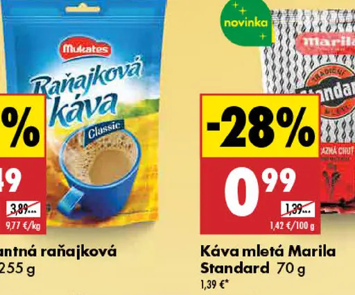 Marila Standard pražená mletá káva