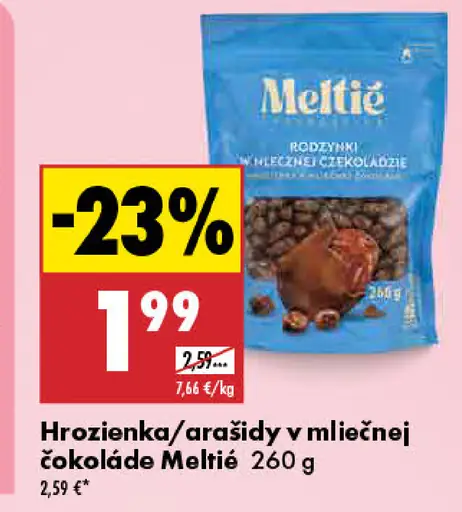 Meltie Hrozienka/arašidy v mliečnej čokoláde