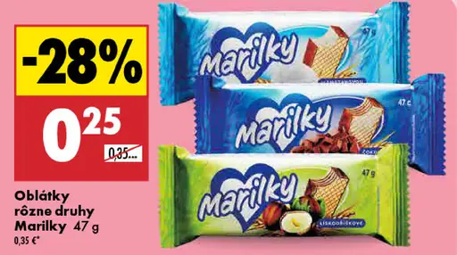 Marilky oblátky rôzne druhy