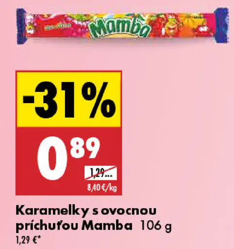 Karamelky s ovocnou príchuťou