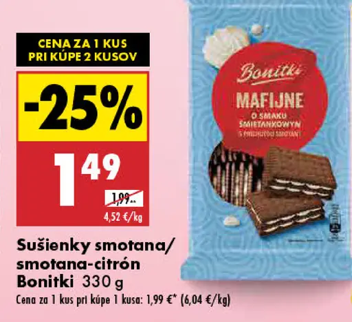 Sušienky smotana-citrón