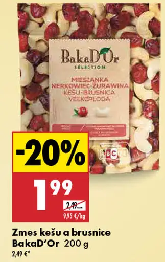 BakaD'Or Zmes kešu a brusnice