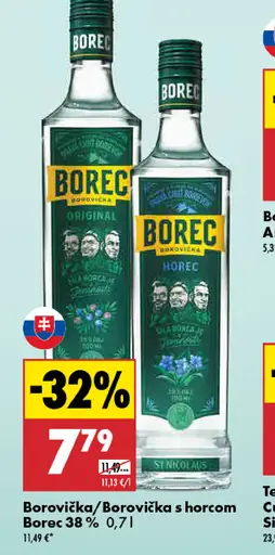 Borovička/Borovička s horcom Borec 38 %