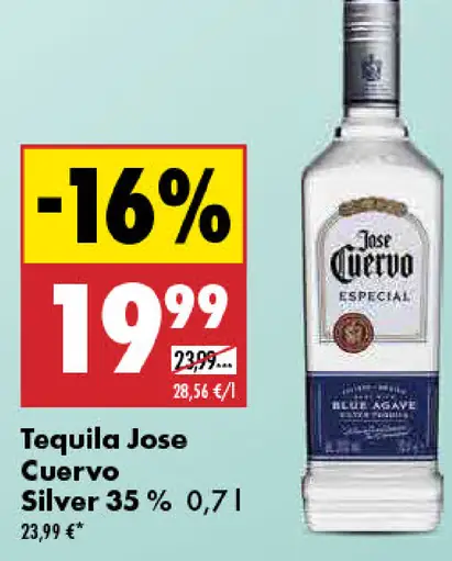 Jose Cuervo tequila Silver/Reposado 35 %