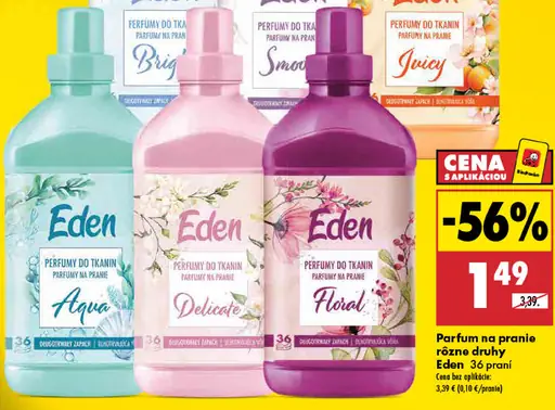 Eden Parfum na pranie rôzne druhy