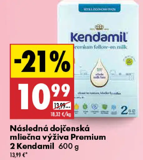 Následná dojčenská mliečna výživa Premium 2 Kendamil