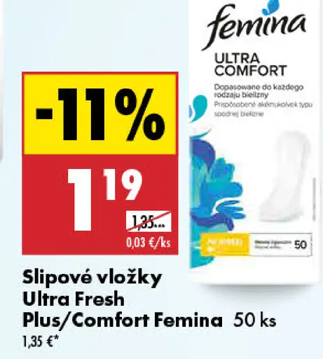Femina Slipové vložky Ultra Fresh Plus/Comfort