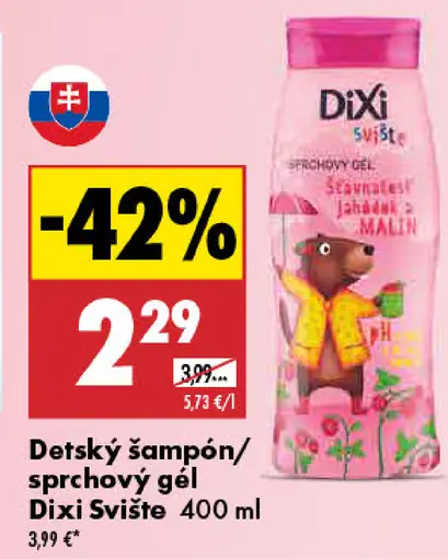 Dixi Svište Detský šampón/sprchový gél Jahôdka a malina