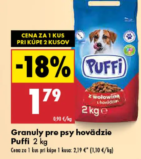 Puffi Granuly pre psy hovädzie