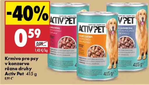 Activ Pet krmivo pre psy konzerva