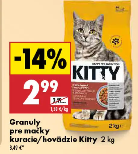 Kitty granuly pre mačky kuracie/hovädzie
