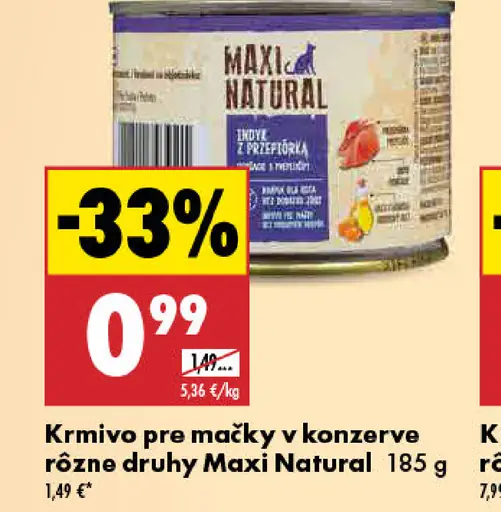 Maxi Natural Krmivo pre mačky v konzerve rôzne druhy