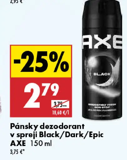 Axe dezodorant v spreji Black / Dark / Epic