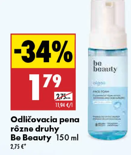 Be Beauty Odličovacia pena rôzne druhy