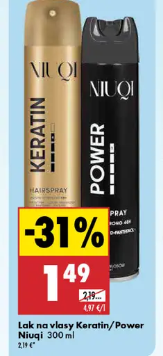 Niuqi lak na vlasy Keratin/Power