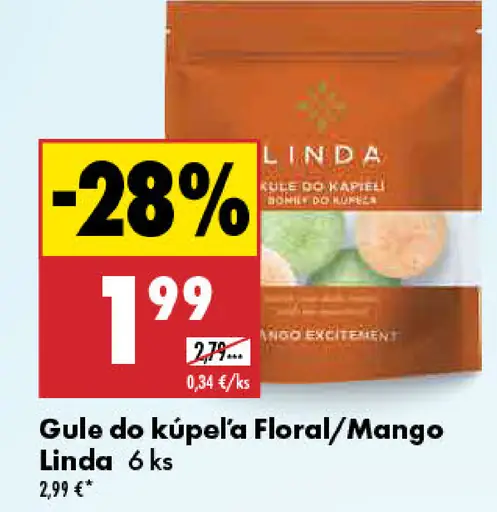 Linda guľôčky do kúpeľa Floral/Mango