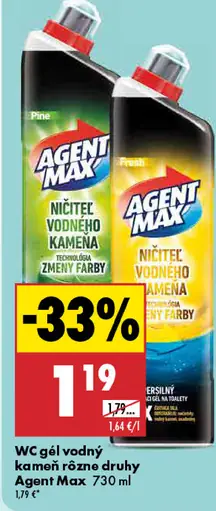 Agent Max WC gél vodný kameň rôzne druhy