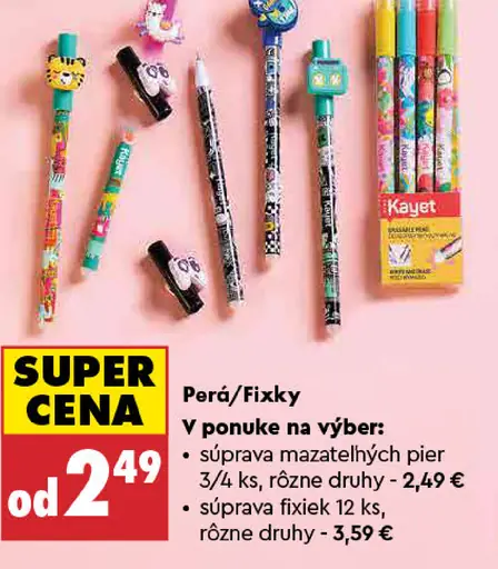 Kayet perá / fixky – súprava fixiek