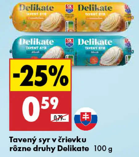 Delikate tavený syr