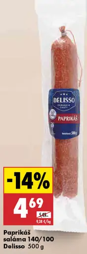 Delisso paprikáš saláma 140/100