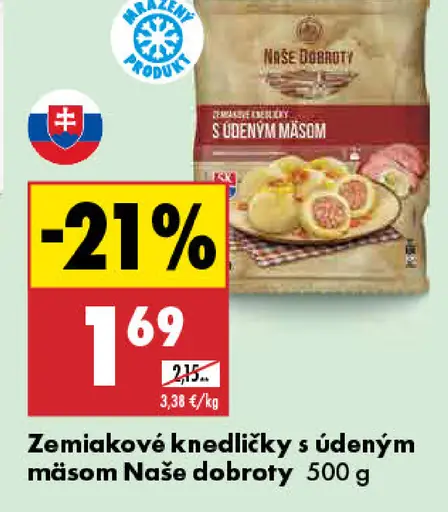 Naše Dobroty Zemiakové knedlíky s údeným mäšom