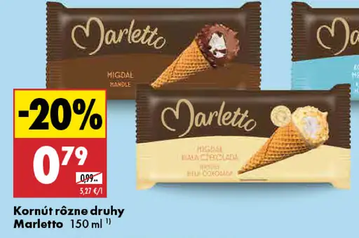 Marletto Zmrzlina rôzne druhy