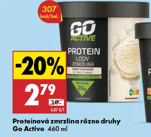 Go Active Proteinová zmrzlina rôzne druhy